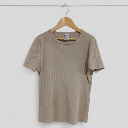 (10) Anko | Ribbed Tee Beige