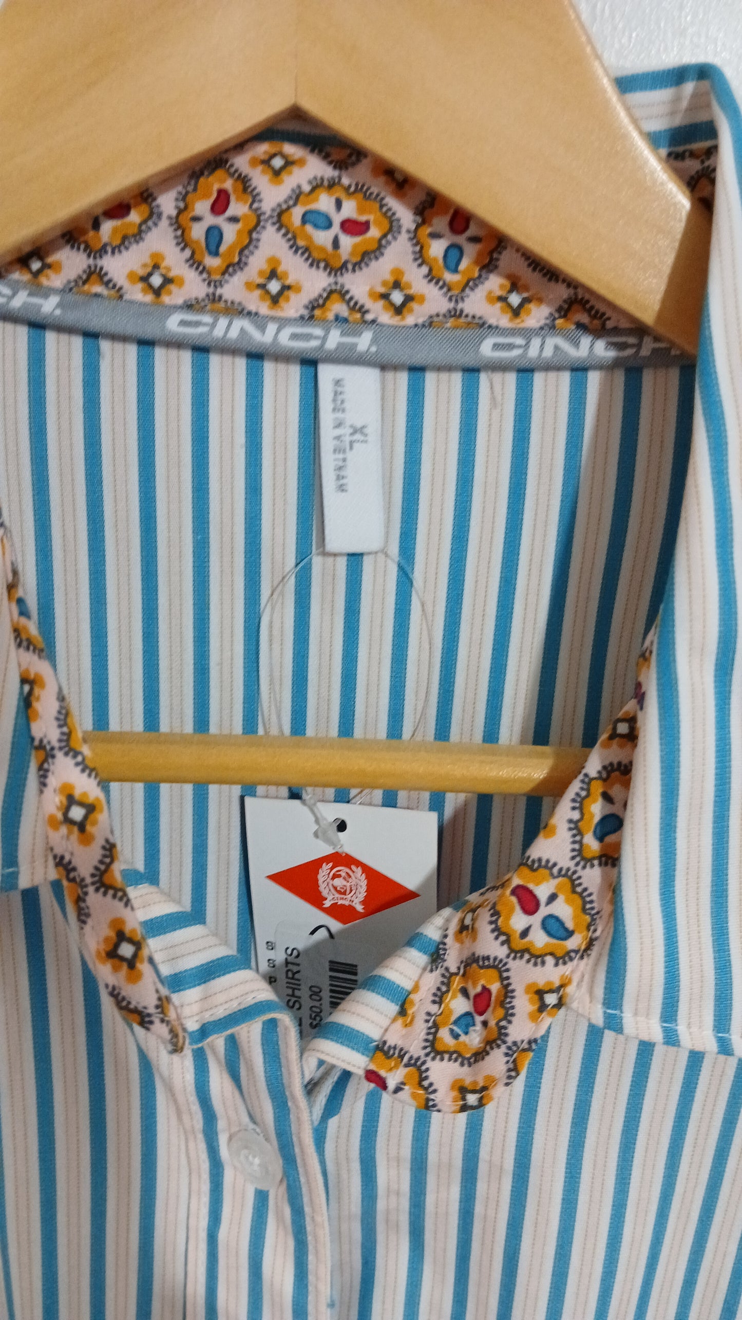 (XL) BNWT | Cinch | LS Striped Shirt