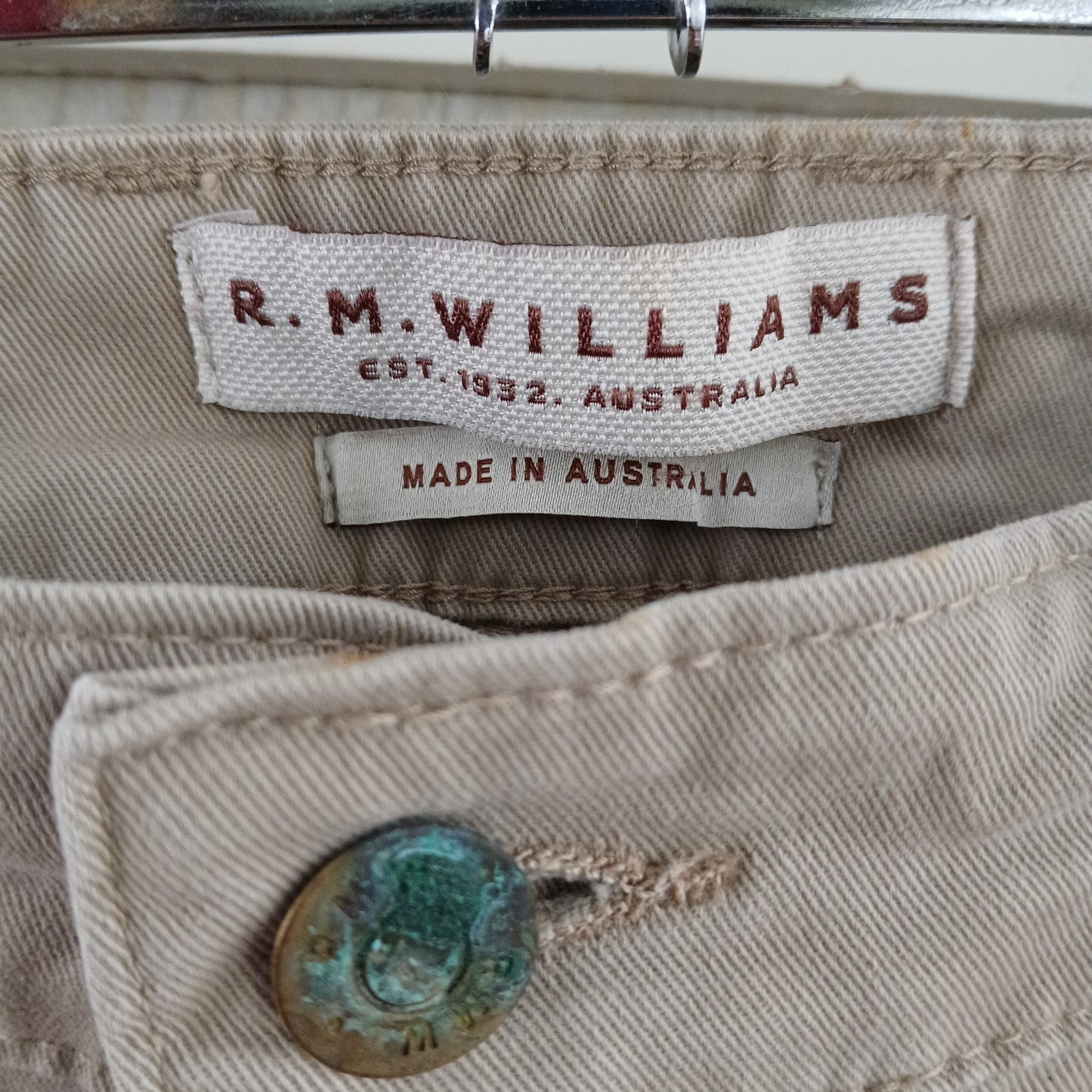 (36/32) RM Williams Cream Straight Leg Jeans