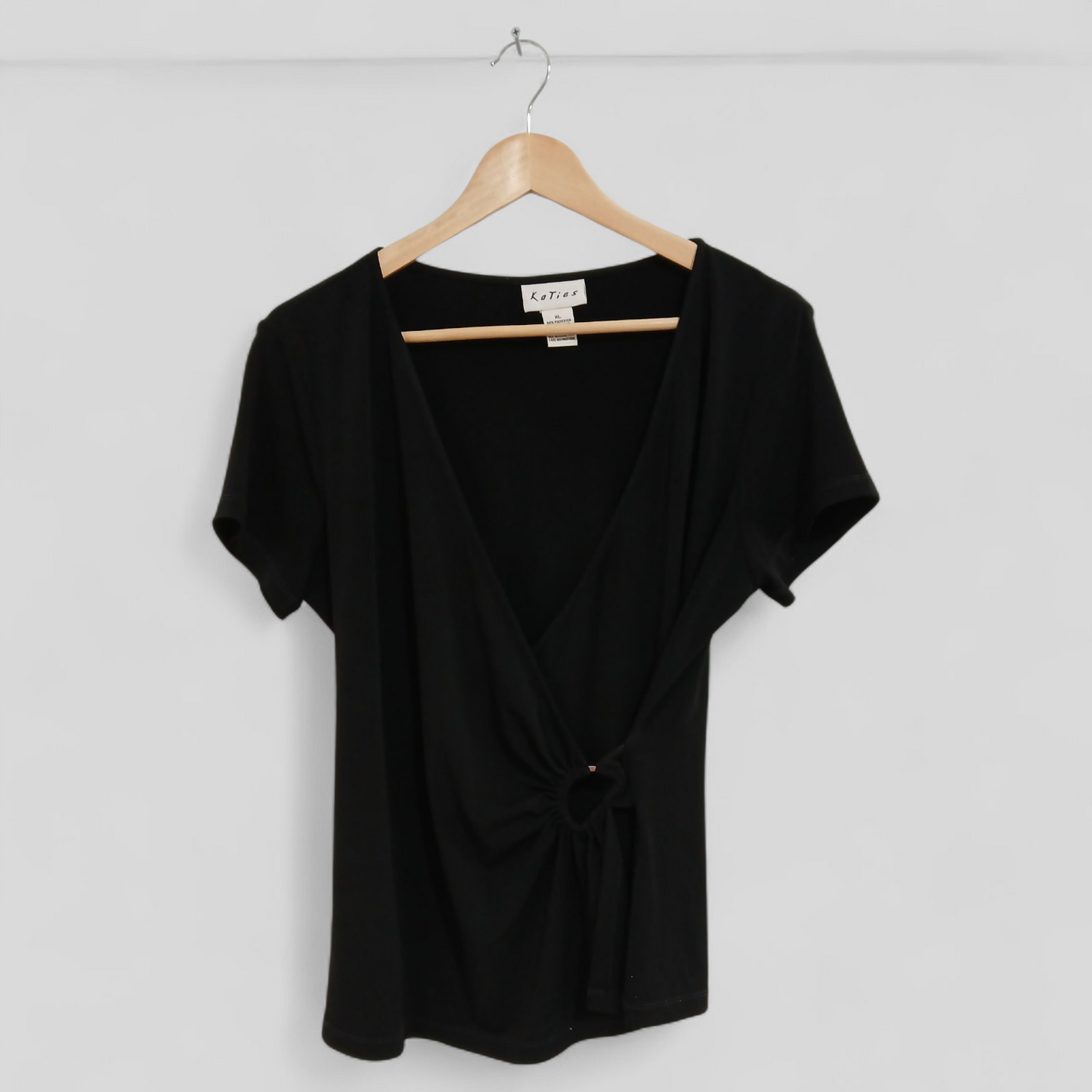 (XL) Katies | Black V Neck Blouse