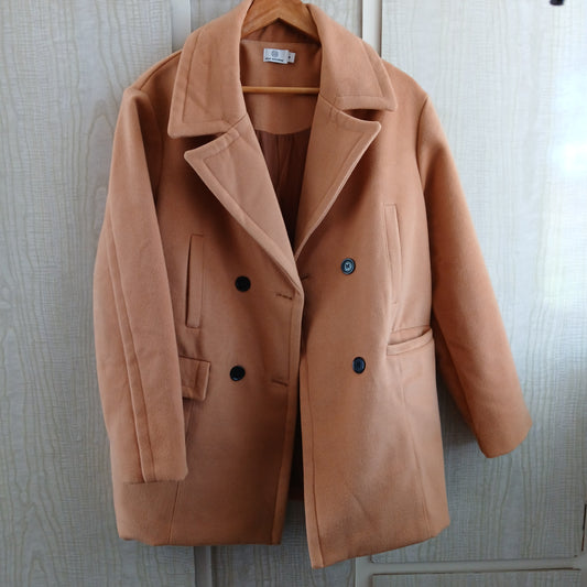 (S) Pink Diamond Tan Blazer Jacket