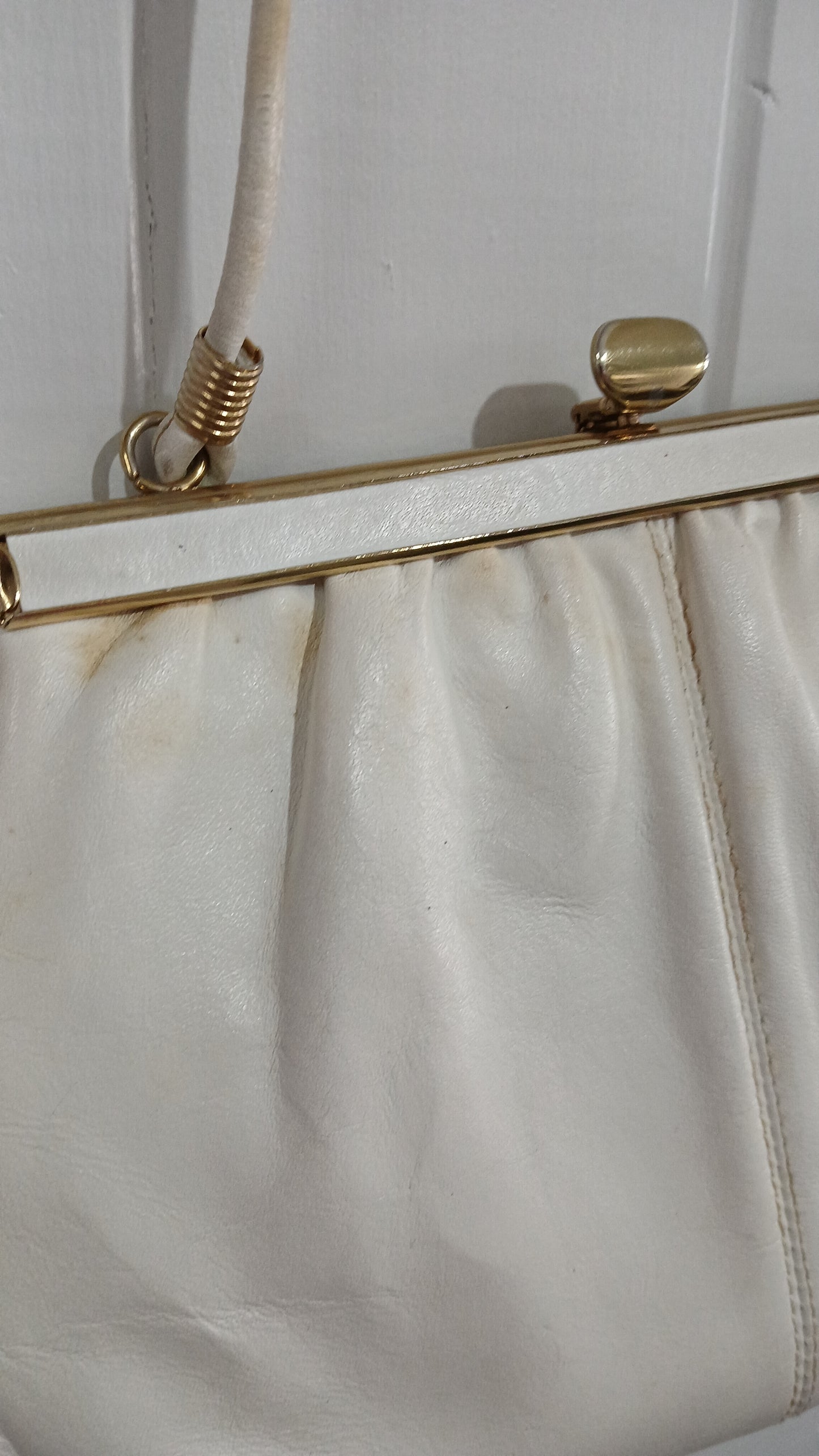 Steven's White Leather Bag