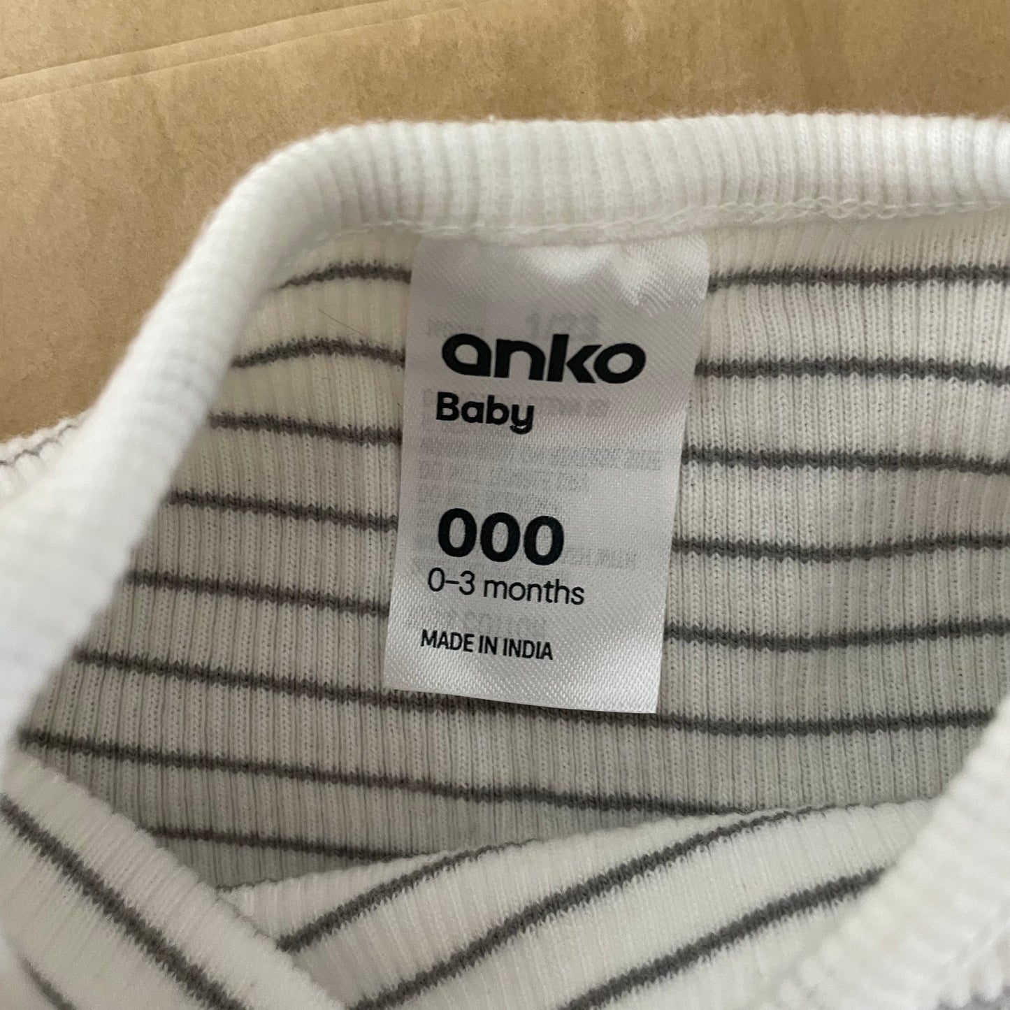 (000) Anko Ribbed Green Striped L/S Shirt