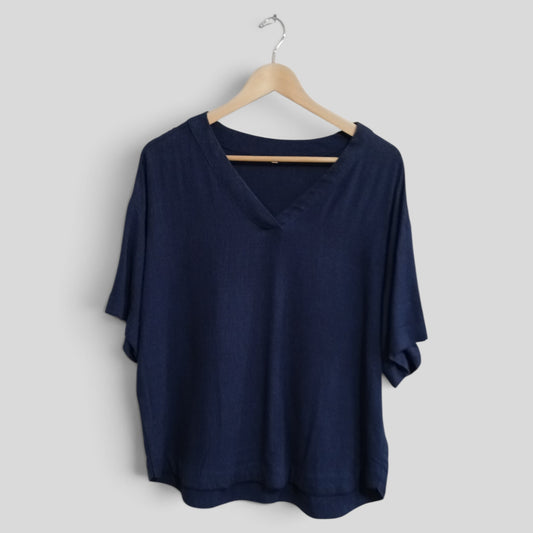 (L) Navy Blouse