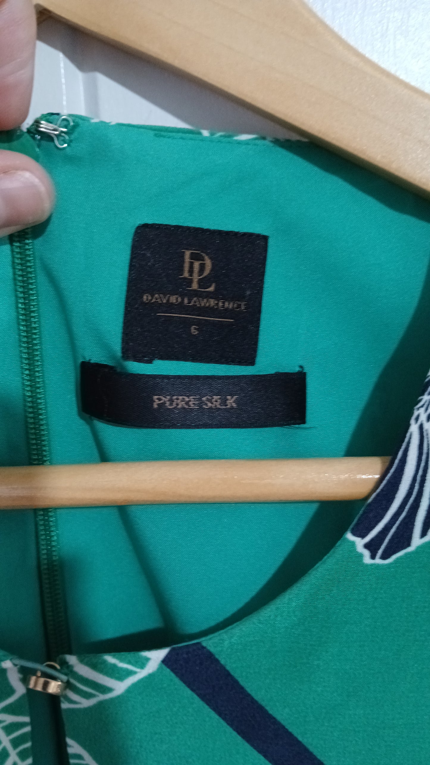 (6) David Lawrence | Green Pure Silk Dress