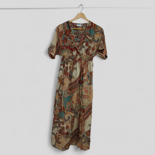 (S) Howdy Hetty | Paisley V Neck Dress | BNWT