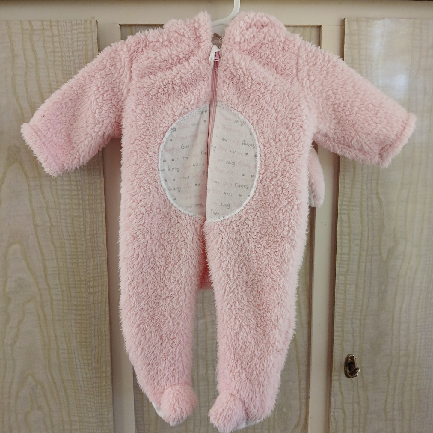 (000) Pink Fluffy Bunny L/S Jumpsuit