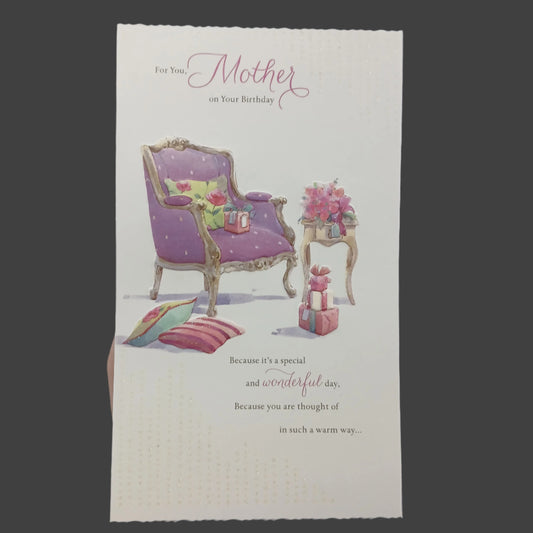 Mothers Birthday Card | BDAY/ARMCHAIR & PRESENTS