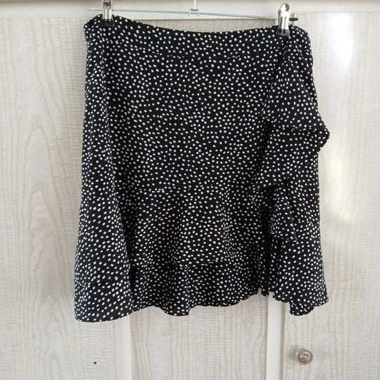 (14) Sunny Girl Black Dotted Wrap Skirt