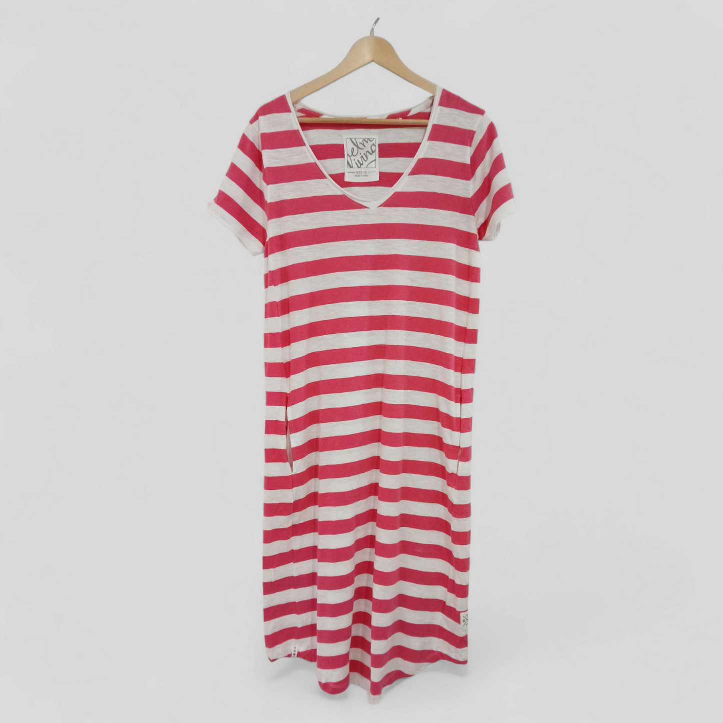 (10) T-shirt Dress Pink Stripes