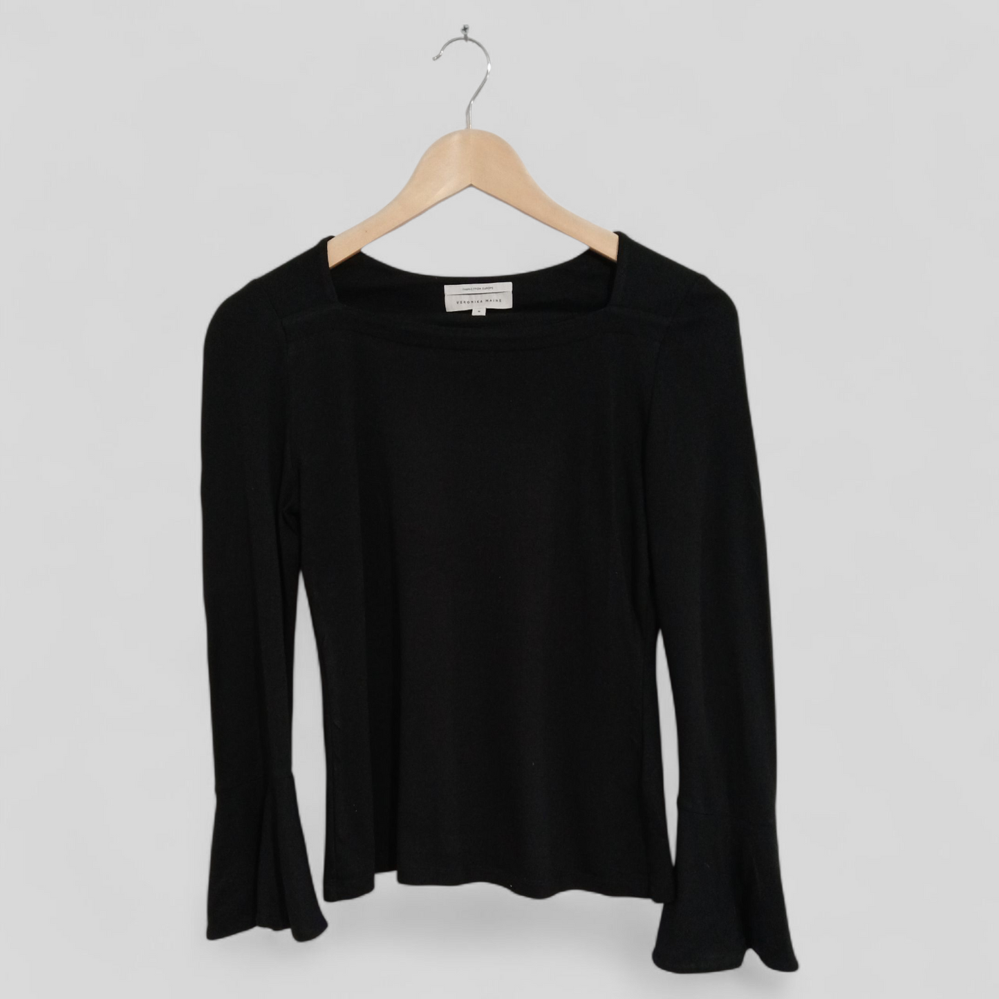 (S) Veronika Maine | Black L/S Blouse