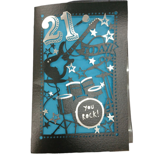 Birthday Card |  21st/Laser Cut Band/Music