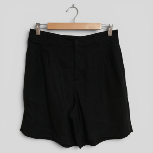 (12) Anko | Black Linen Blend Shorts