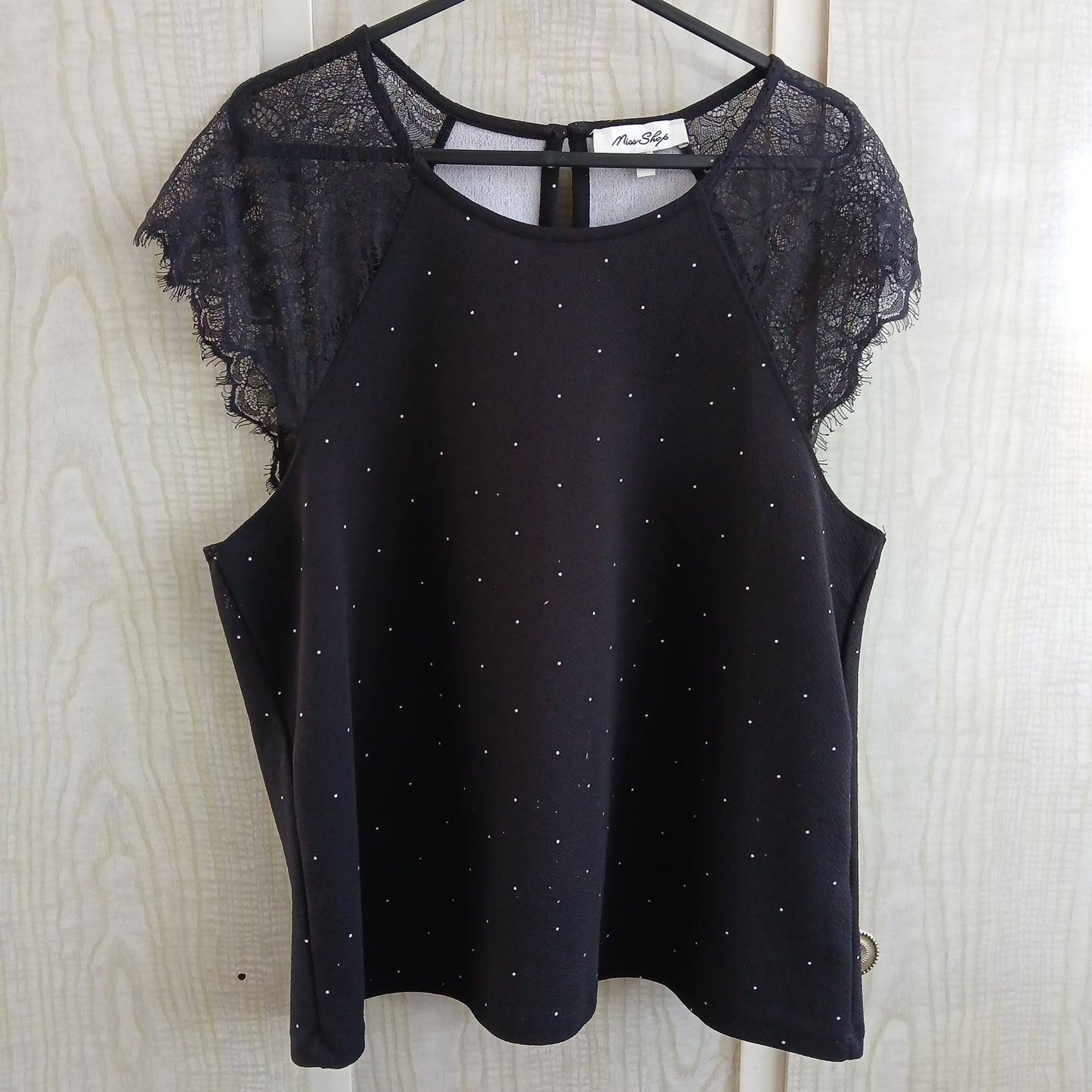 (12) Miss Shop Black Lace detail blouse