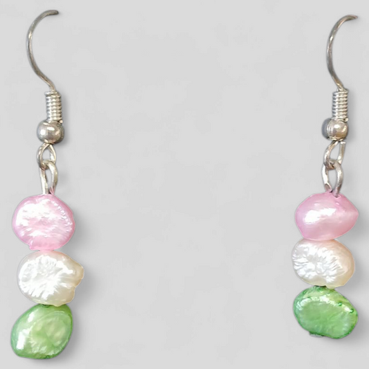 Earrings | Pink/White/Green