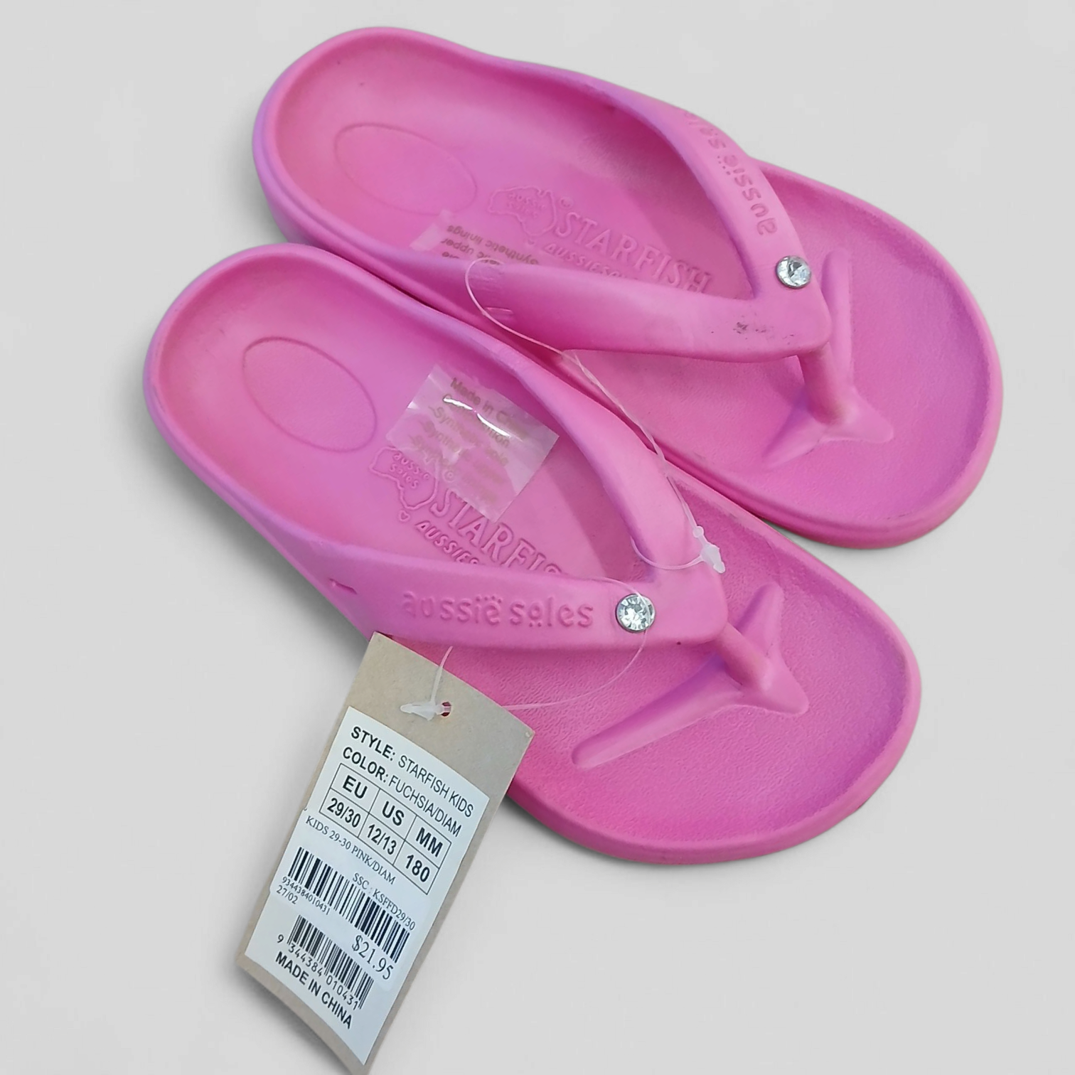 Image of (29-30) AUSSIE SOLES |  KIDS STARFISH | PINK/DIAMANTE