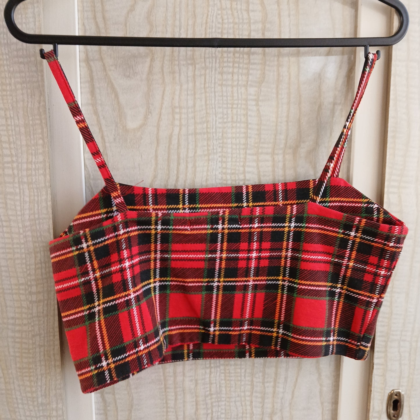 (S) Supre Red Plaid Mini Crop