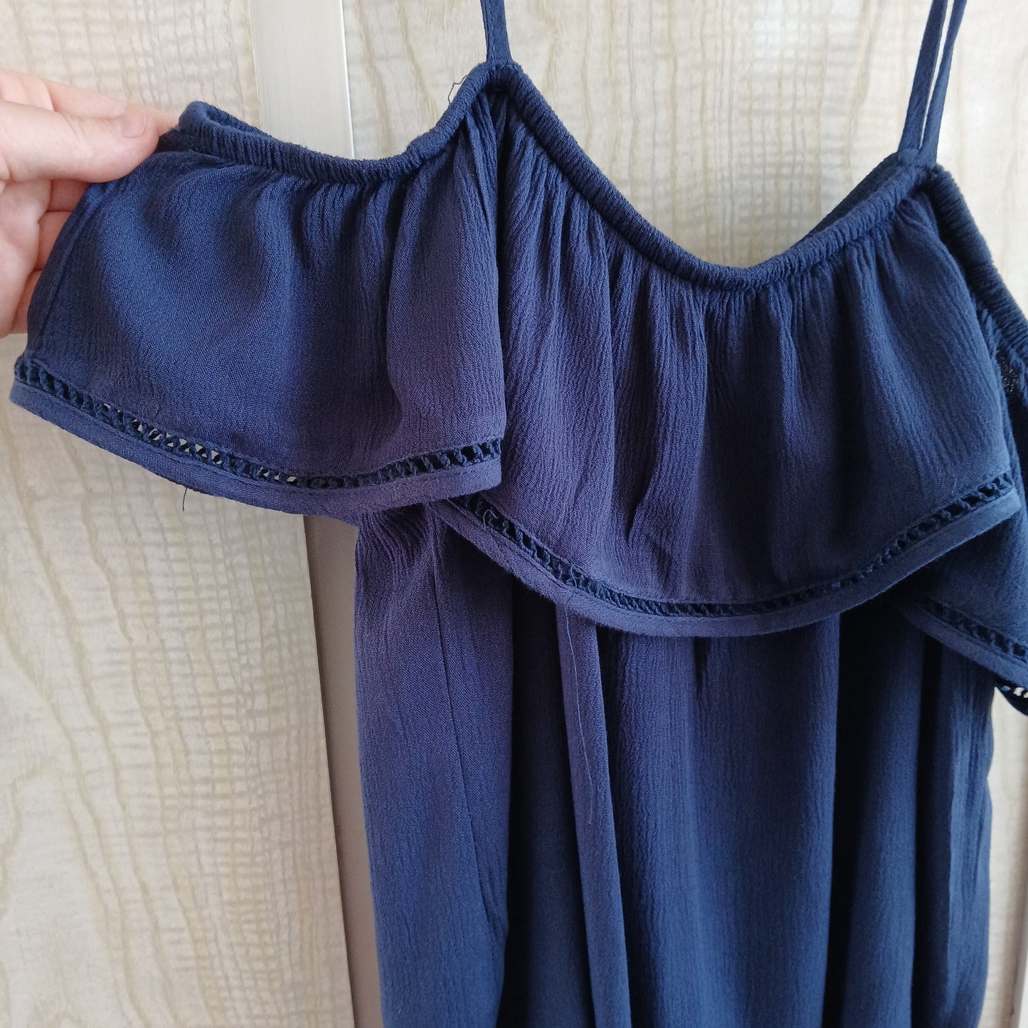 (12 kids) Blue off the shoulder blouse