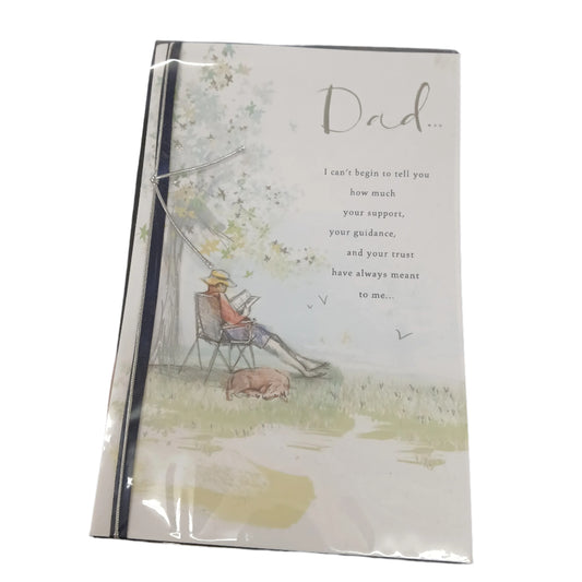 Birthday Card |  Dad/Artist's Notebook Dad reading under tree