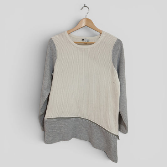 (L) Rockmans | Grey/White Sweater