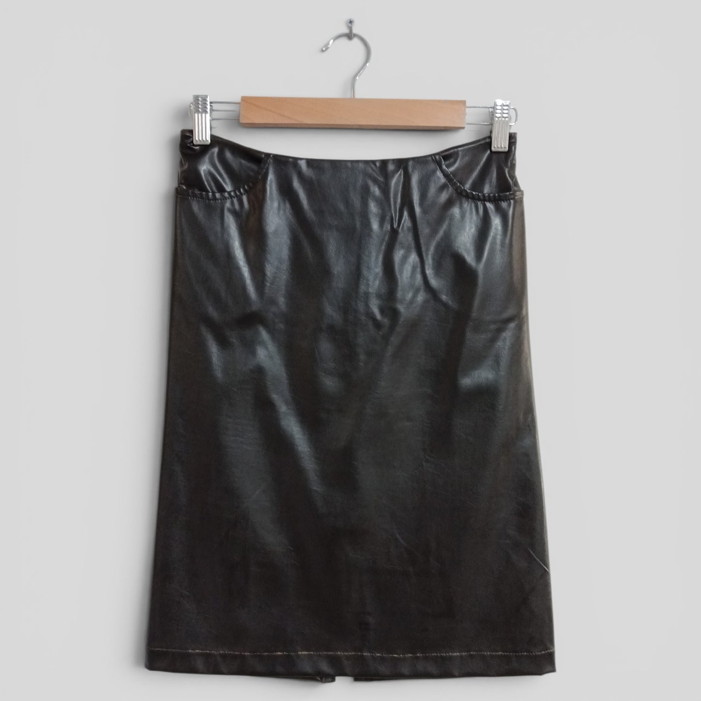 (M) Filo | Brown Faux Leather Skirt