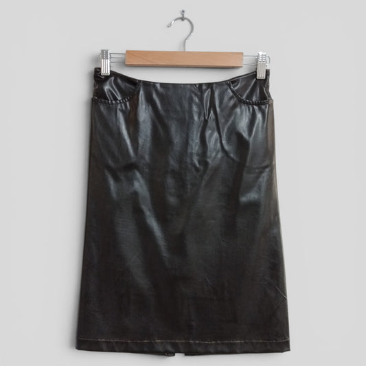 (M) Filo | Brown Faux Leather Skirt