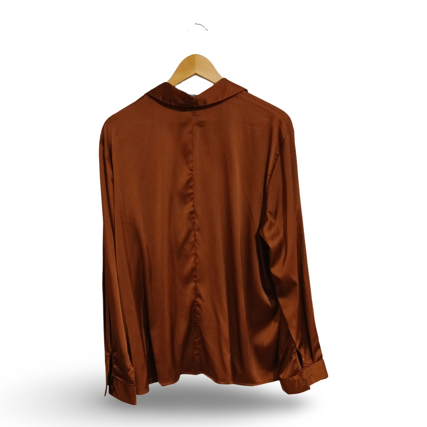 (3XL) Shein Curve | Brown Satin Blouse