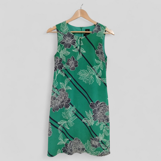 (6) David Lawrence | Green Pure Silk Dress