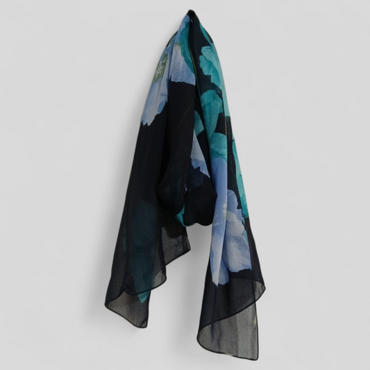 Scarf - Sheer Black Blue
