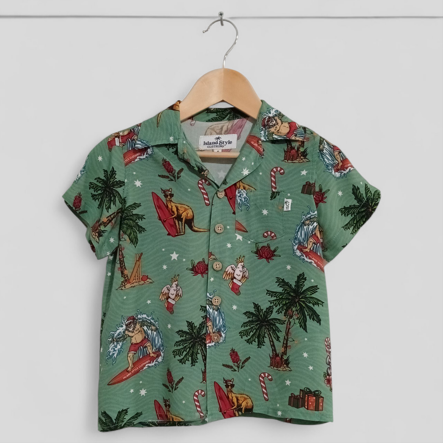 (6JNR) Island Clothing | Christmas Button UP