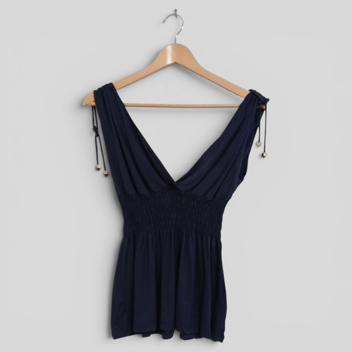 (12) Cheetah | Navy Blouse