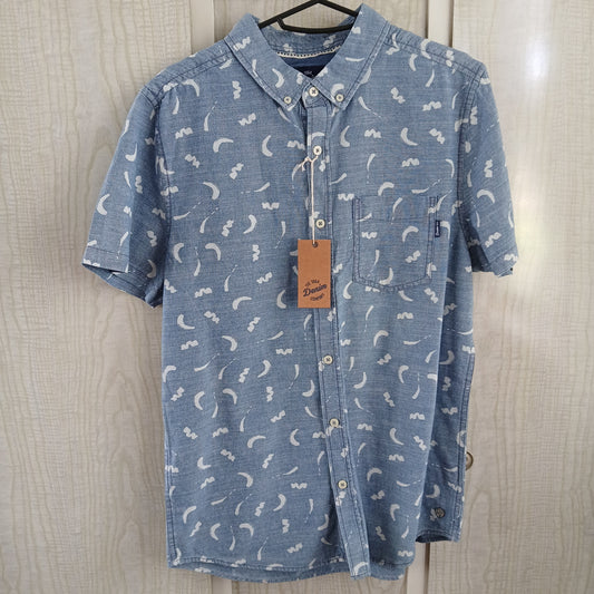 (M) BMWT Men's Denim Printed Collared Shirt