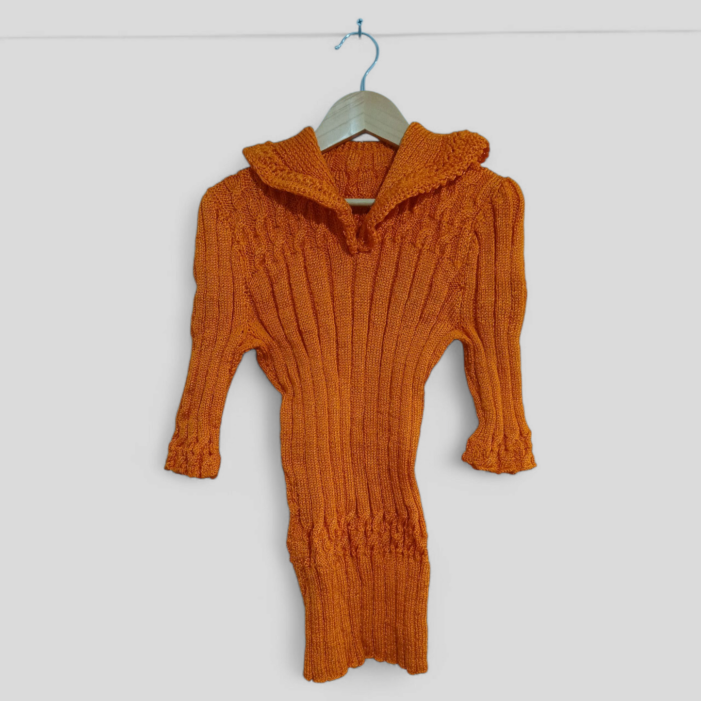 (S) Orange Knit Blouse