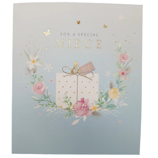 Birthday Niece Card | FLORAL PRESENT NIECE