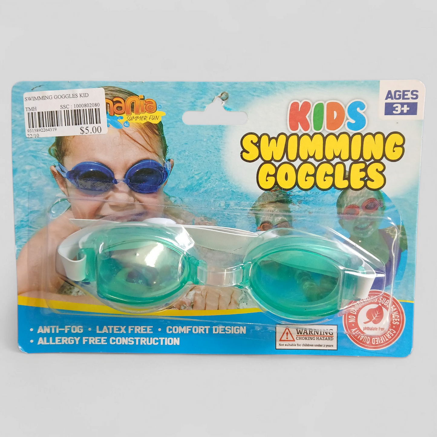 SWIMMING GOGGLES KIDS ASSORTED COLOURS