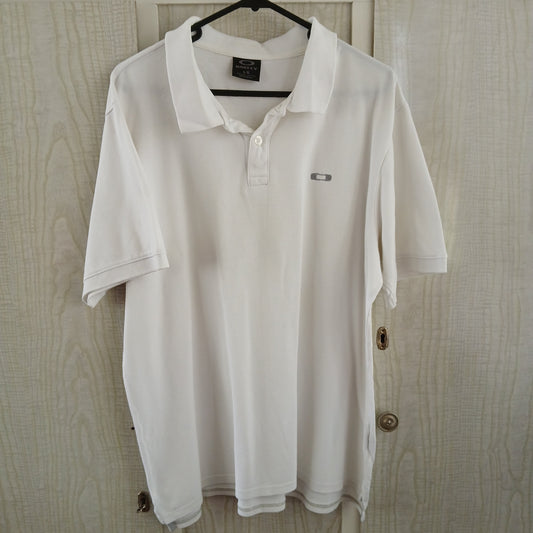 (L) Oakley white polo