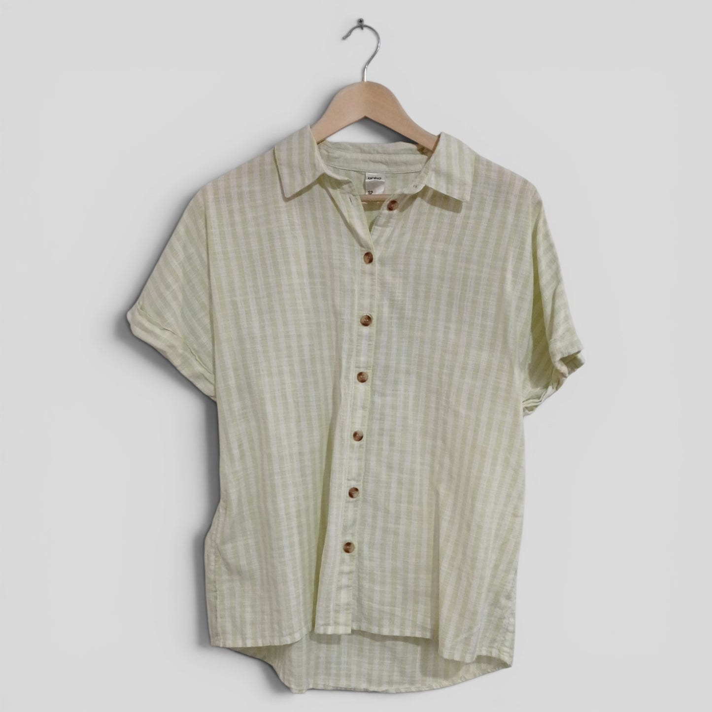 (12) Anko | Green Stripe Blouse