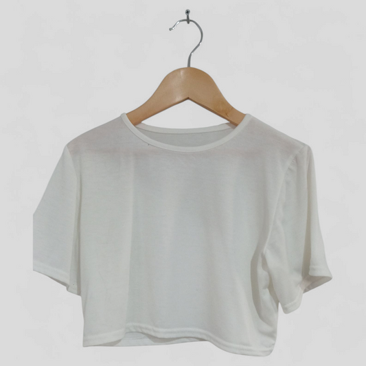 (12) Boohoo | White Crop Tee