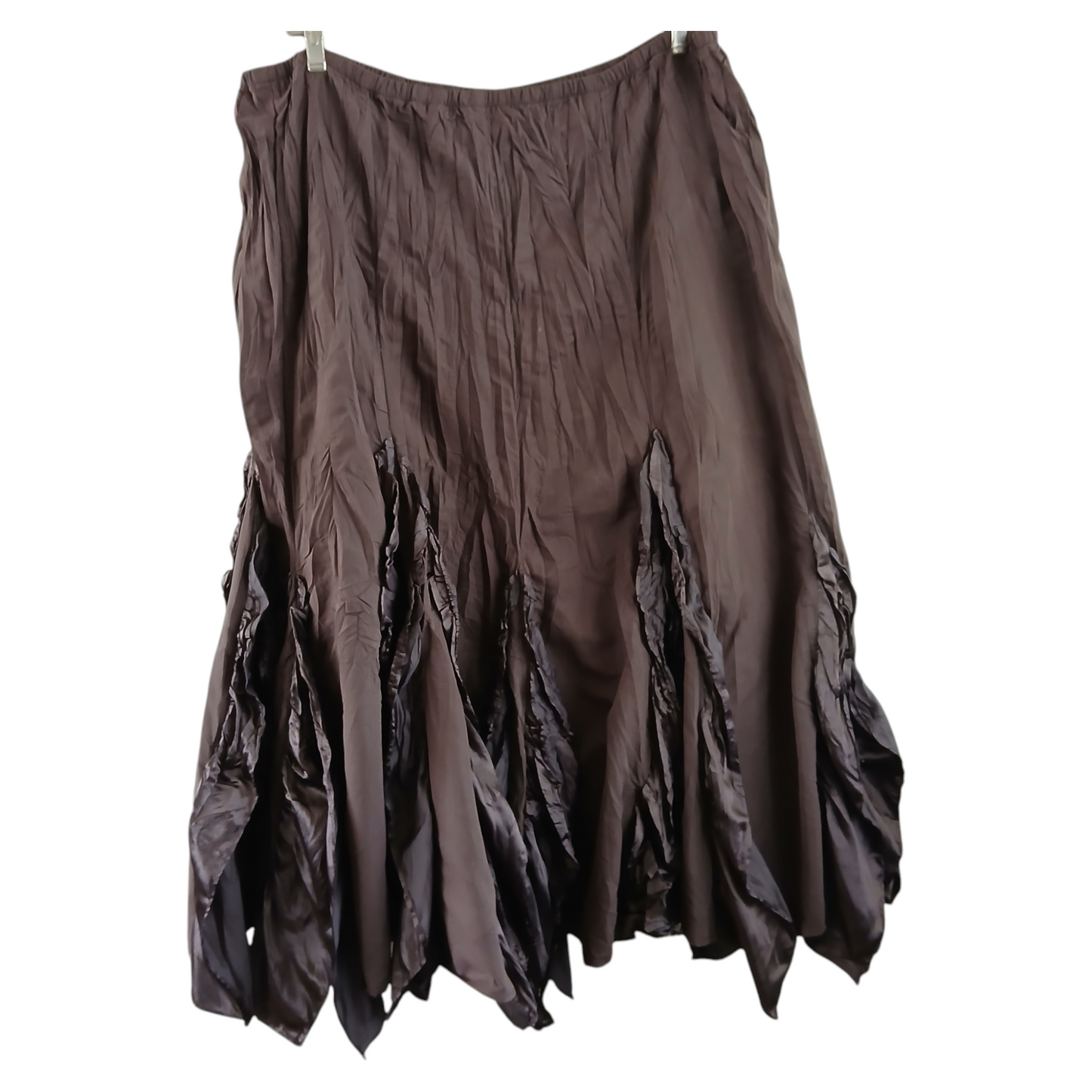 (L) Sandra Steiner Brown Ruffle Skirt