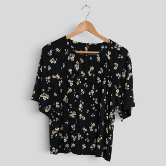(12) Anko | Black Floral Blouse