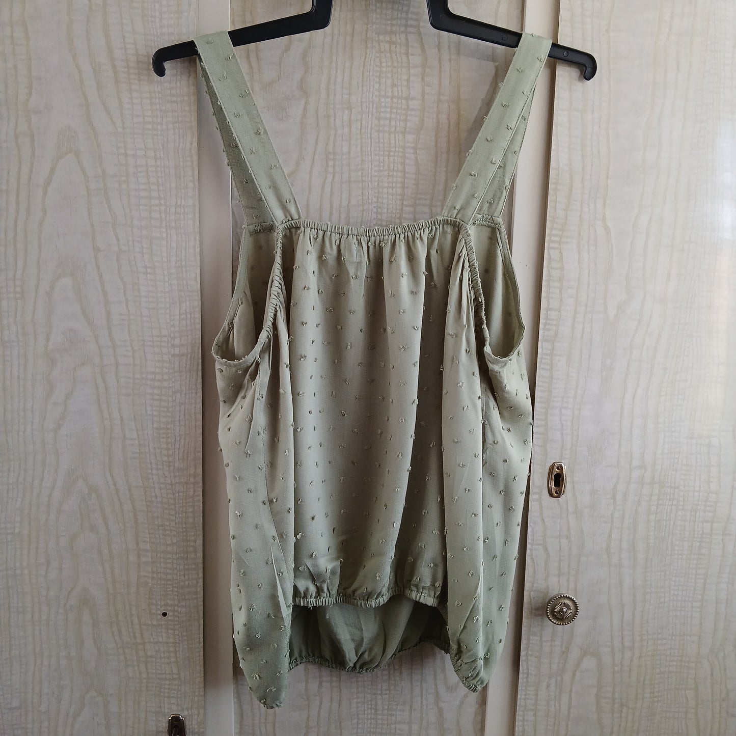 (S/M) eb&ive Green textured blouse