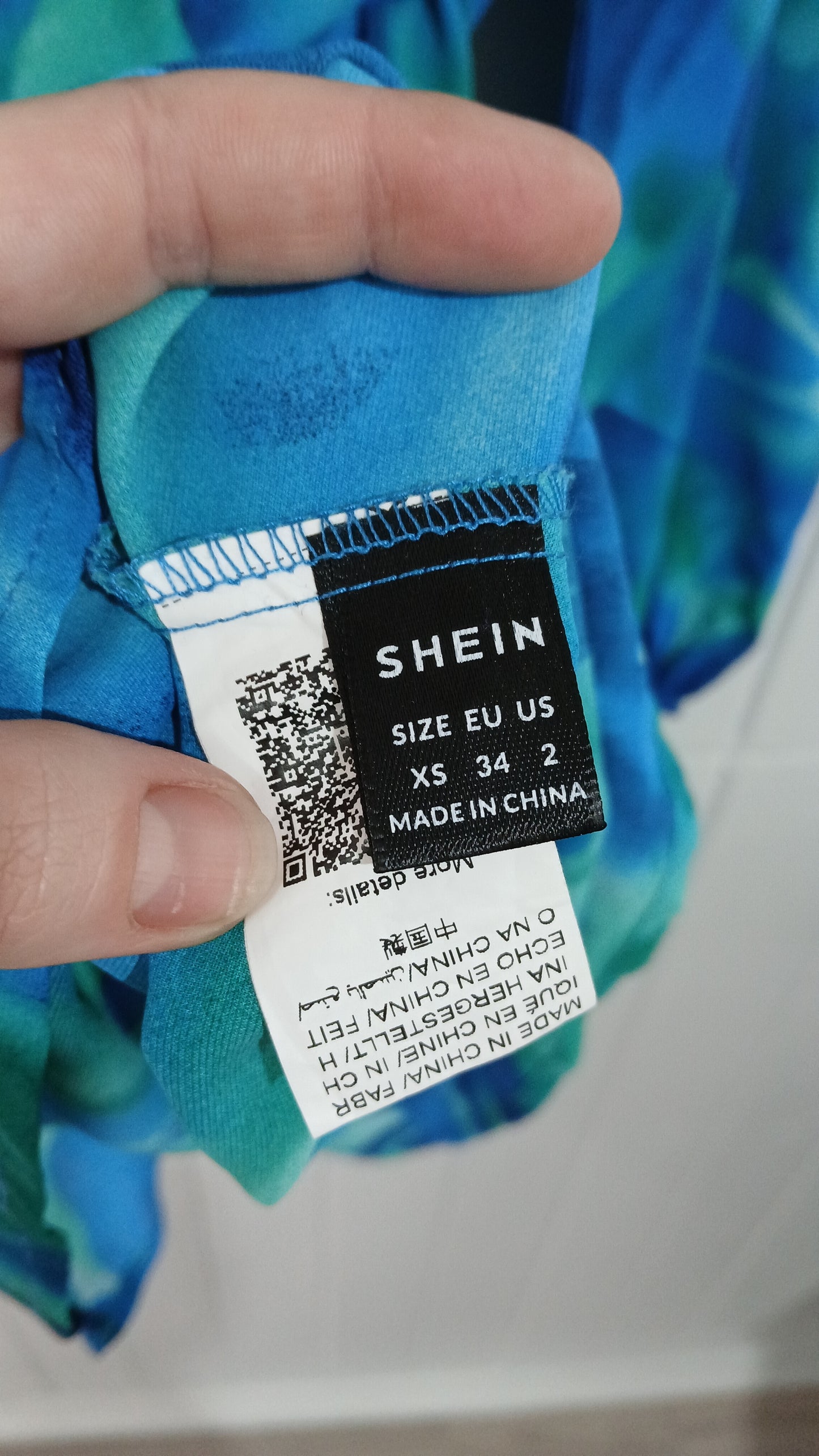 (XS) Shein | Blue/Green L/S Dress