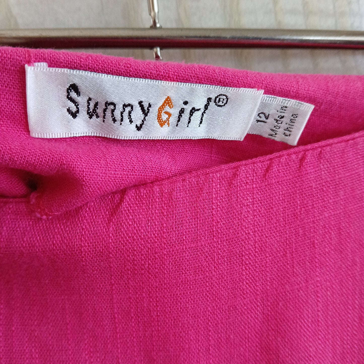 (12) Sunny Girl | Pink Linen/Rayon Blend Wrap Skirt