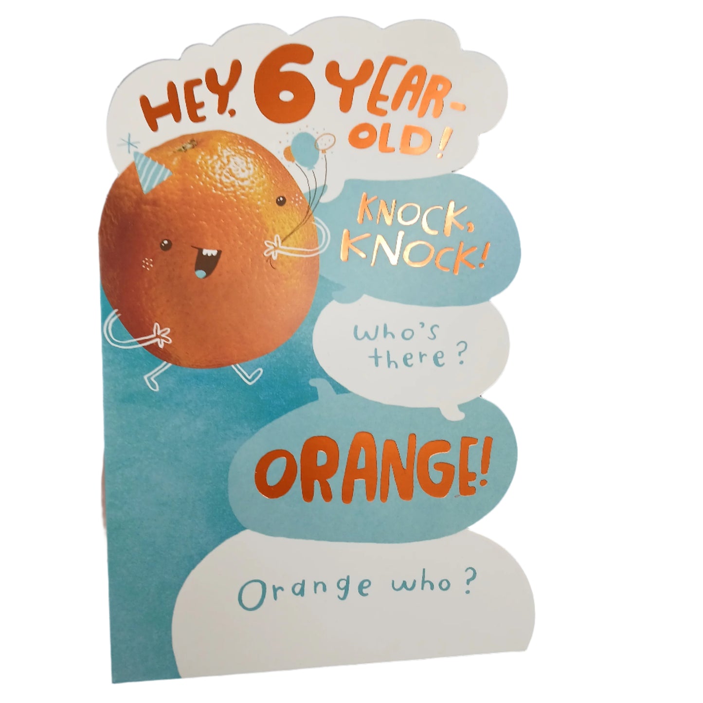 Birthday Card |  6th Boy/Hey 6 Year Old - Orange