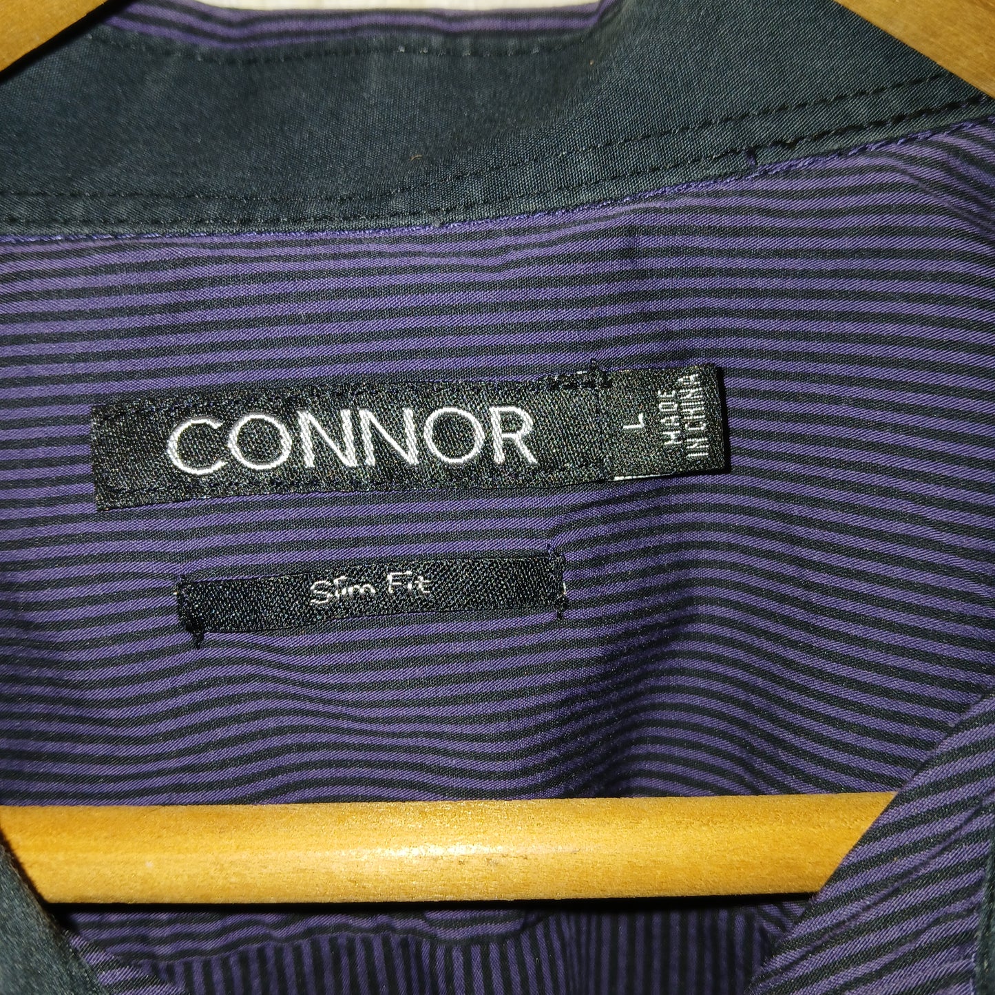 (L) Connor Slim Fit L/S Purple Shirt