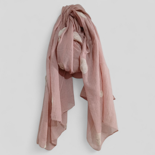 Scarf | Pink White Spots