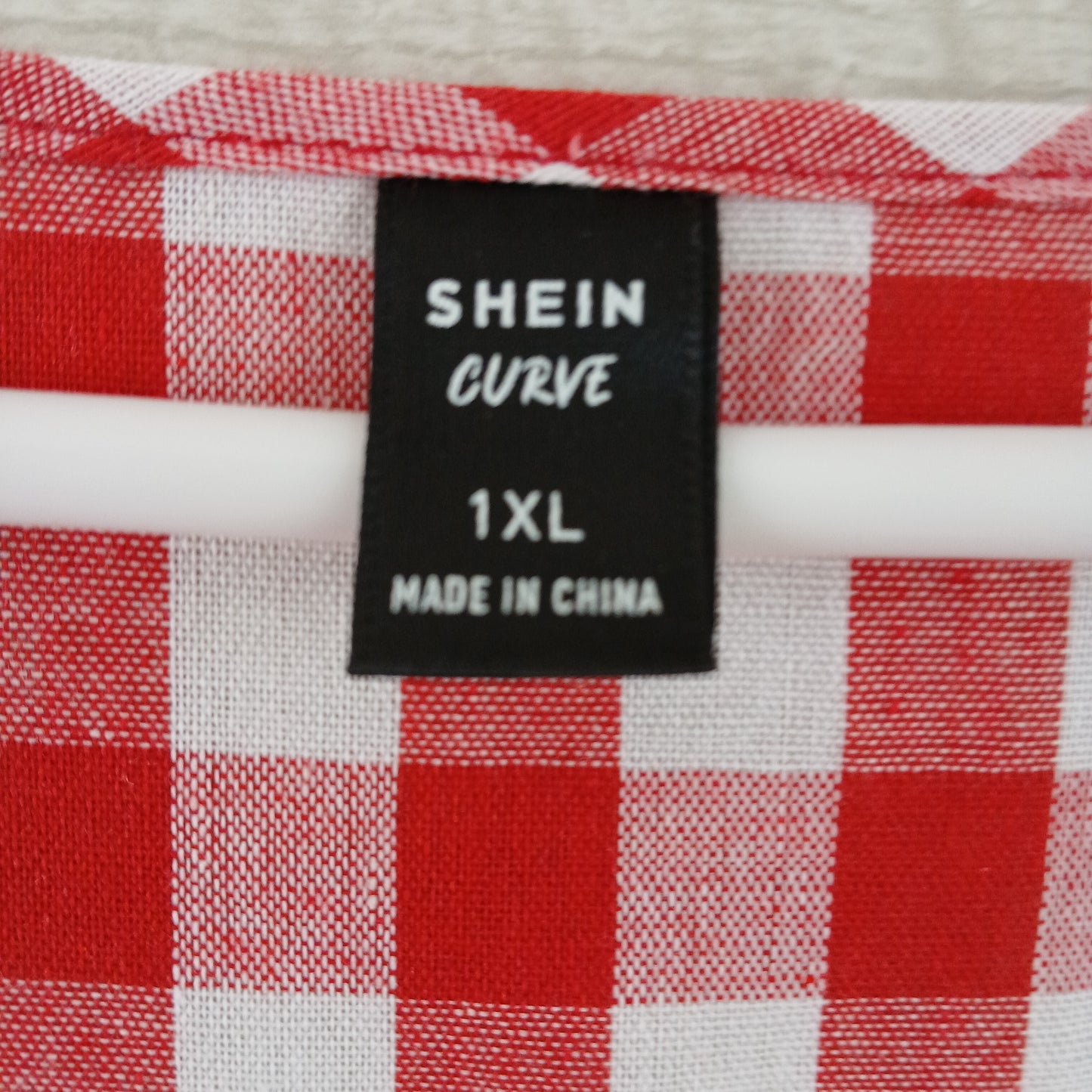 (1XL) Shein Curve | Red Gingham Dress