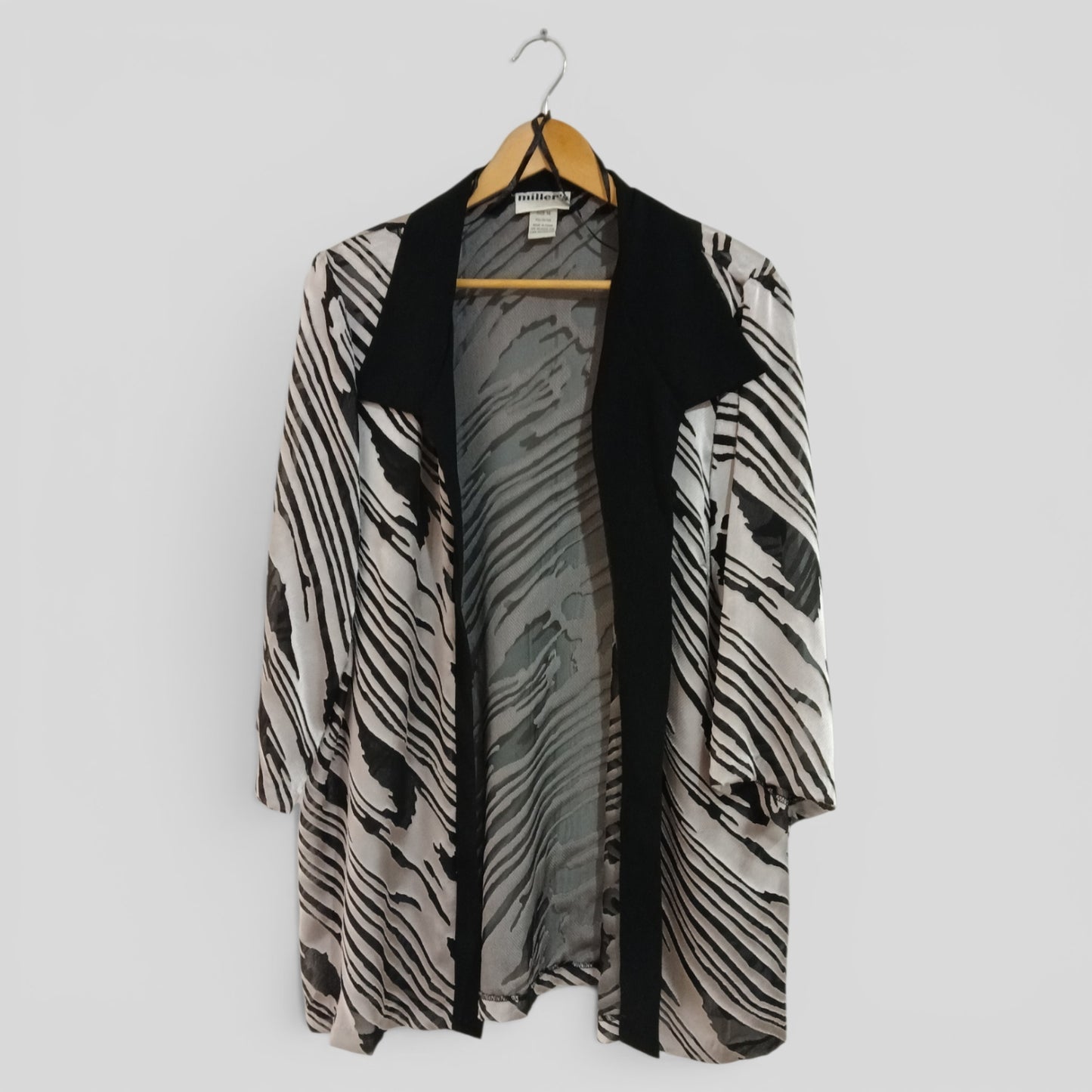 (14) Millers | Zebra Sheer Open Blouse Jacket