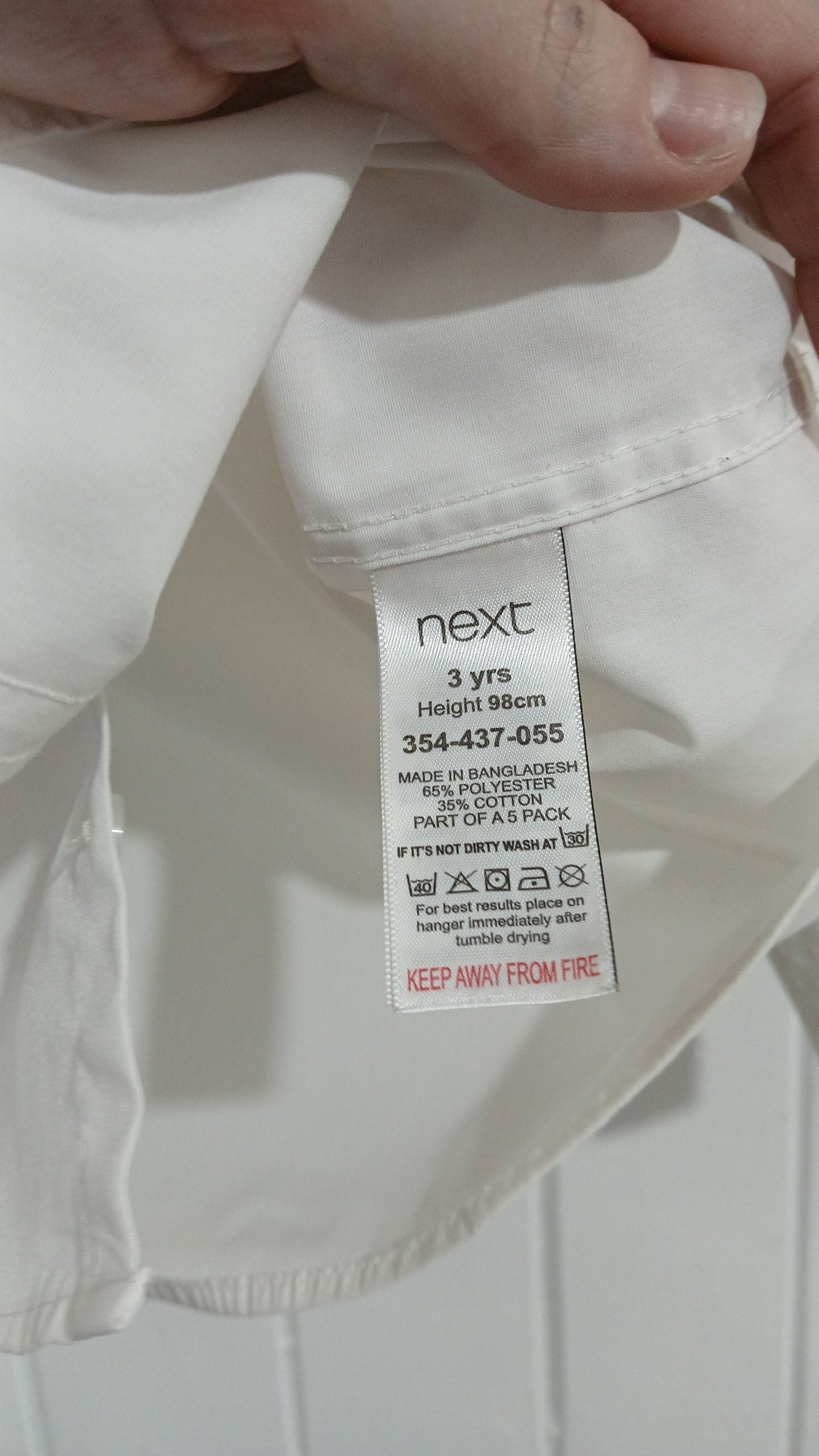 (3JNR) Next | White LS Shirt