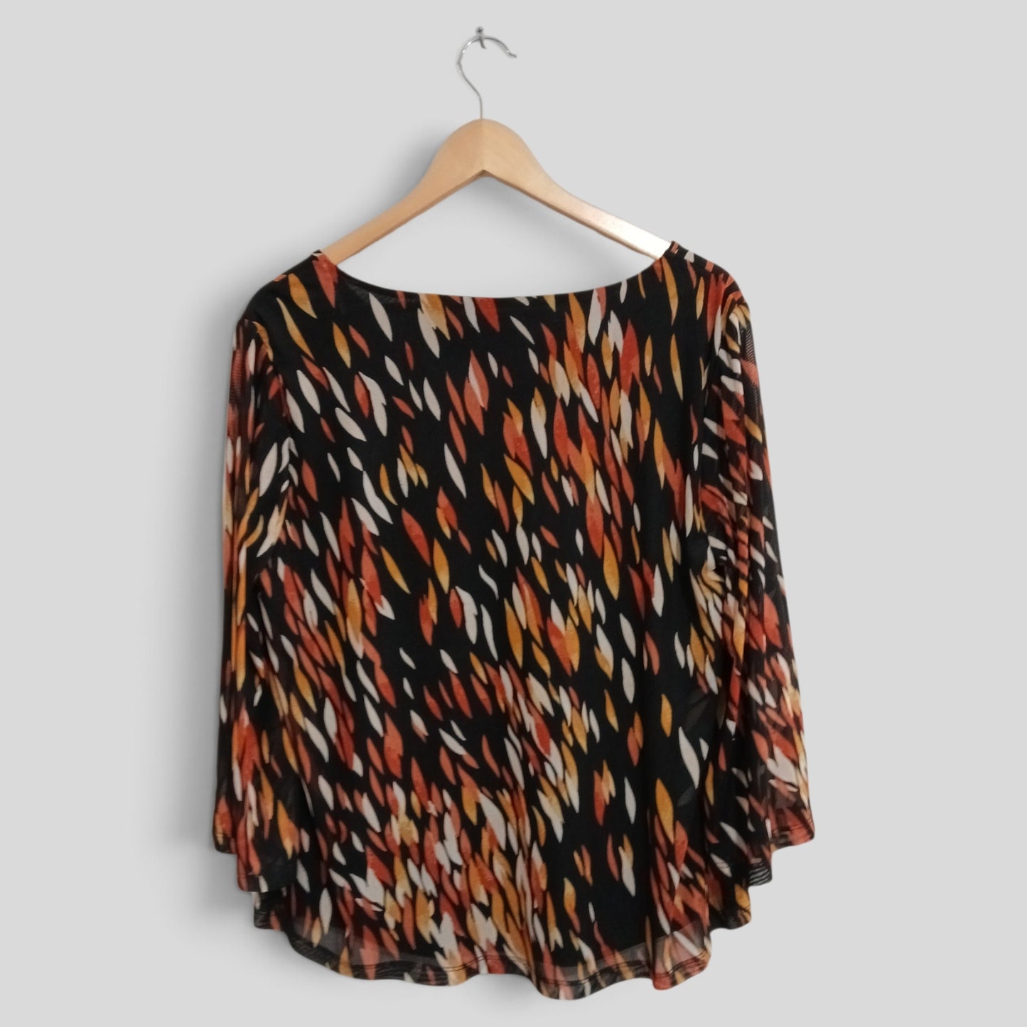 (M) Rockmans | Orange/Black Patterned Blouse